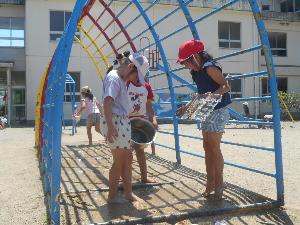 水たまりができたー！