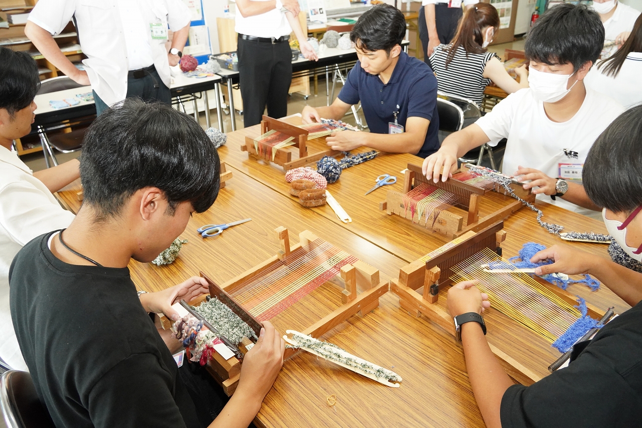 播州織コースター作り