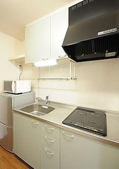 IH調理器完備のキッチンの写真