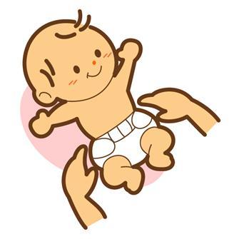 赤ちゃんのおむつを替えているイラスト