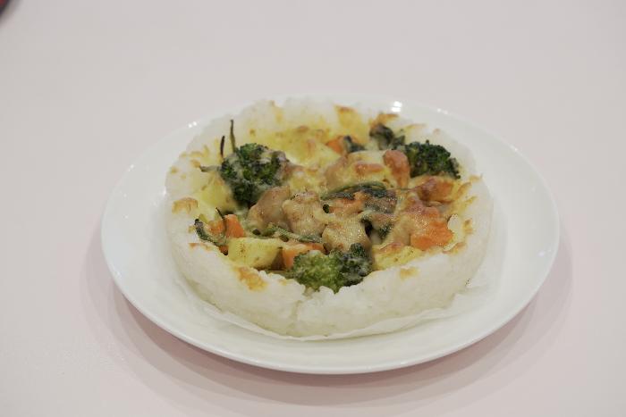 播州百日鶏と野菜のおこめタルト