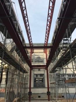 2階渡り廊下施工状況写真