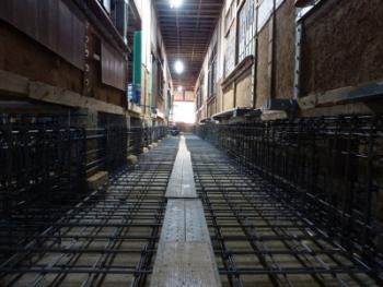 廊下の基礎配筋状況写真