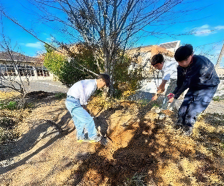 中学校の特別支援学級の授業のサポート（西脇工業高校）