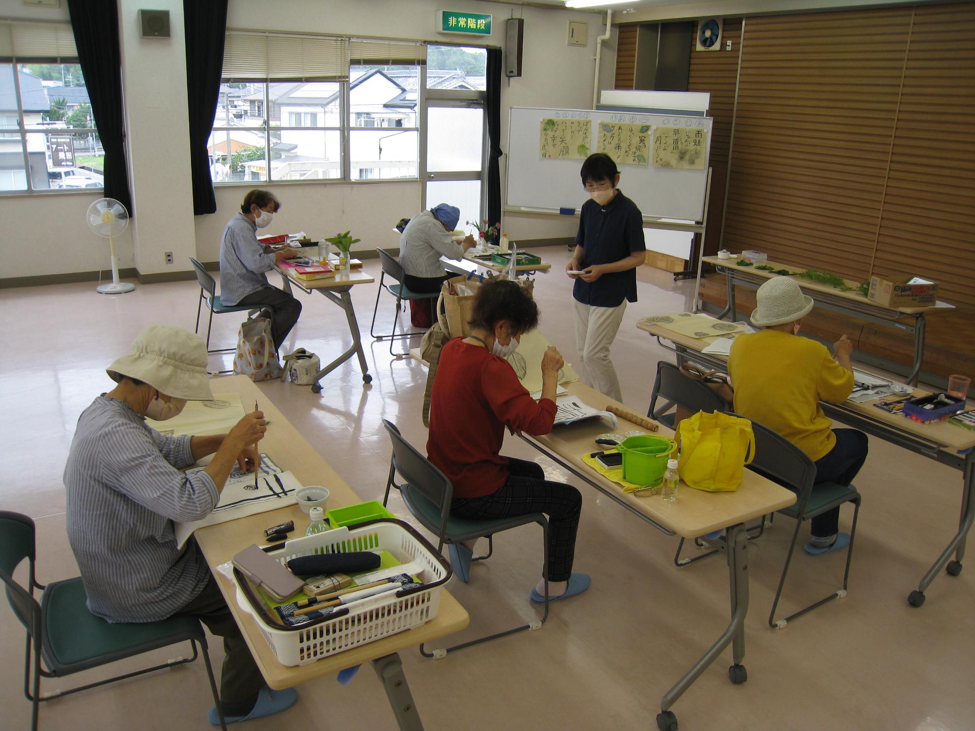 絵手紙教室の様子