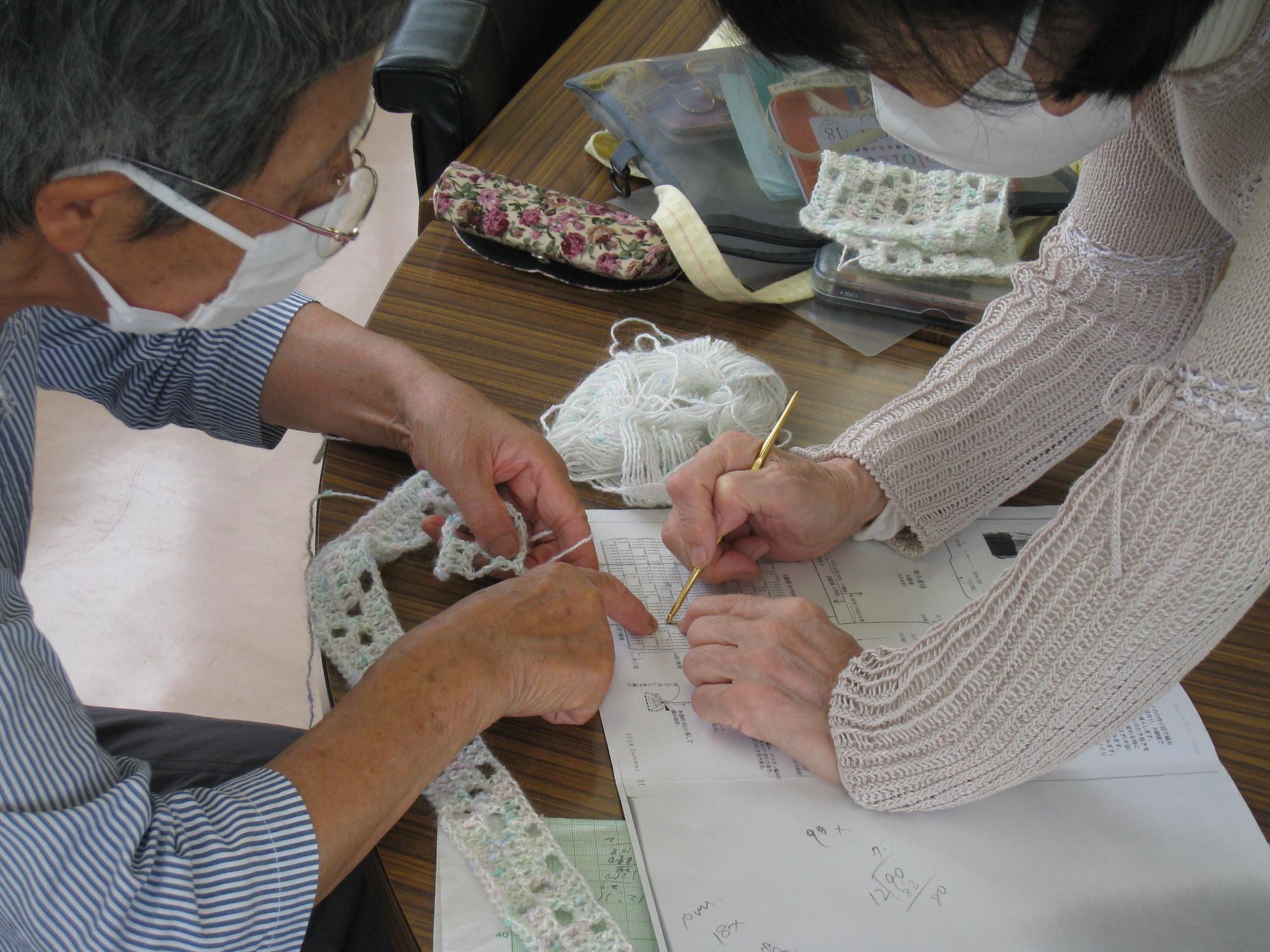 編物教室Aの様子