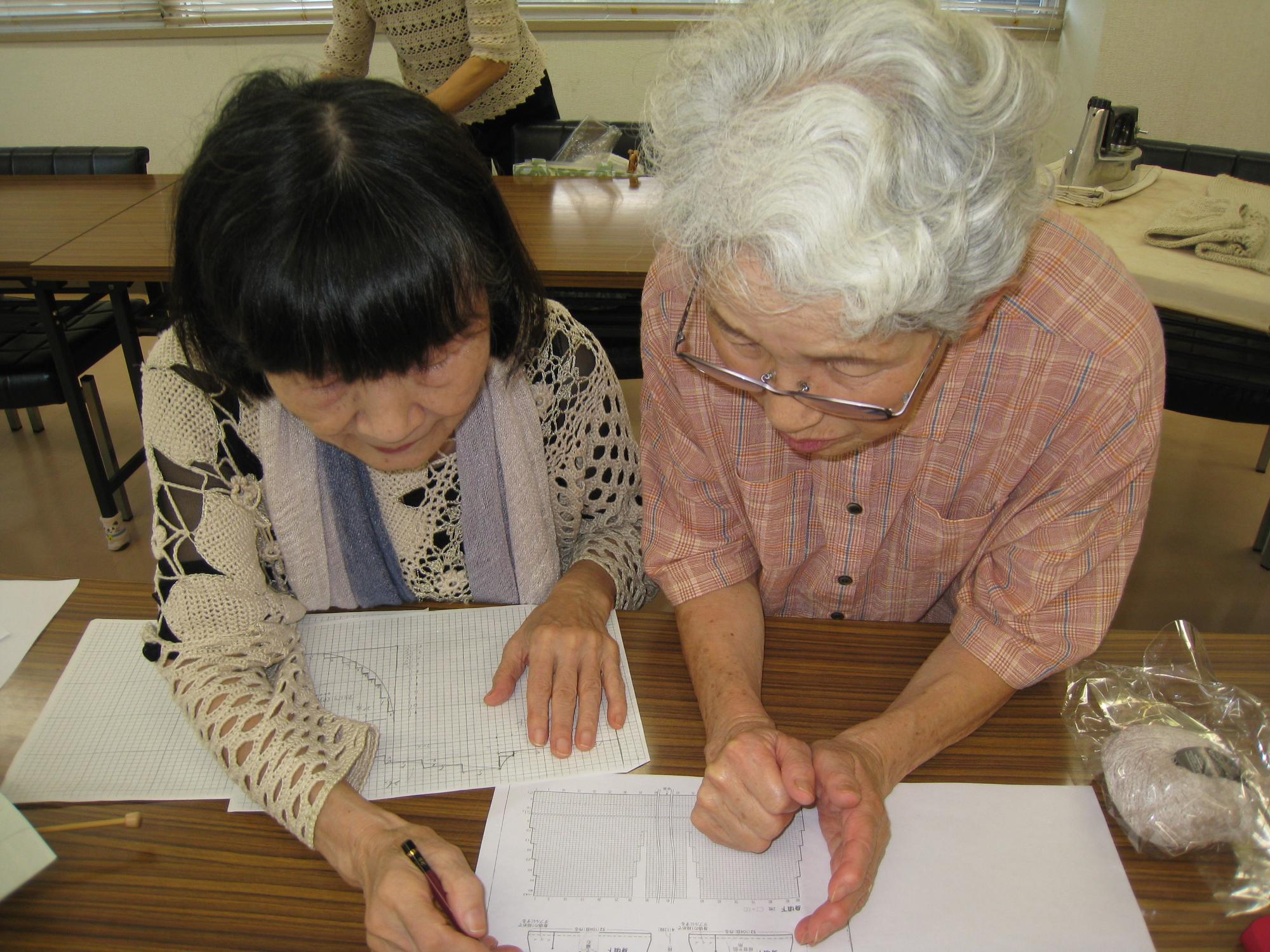 編物教室の様子