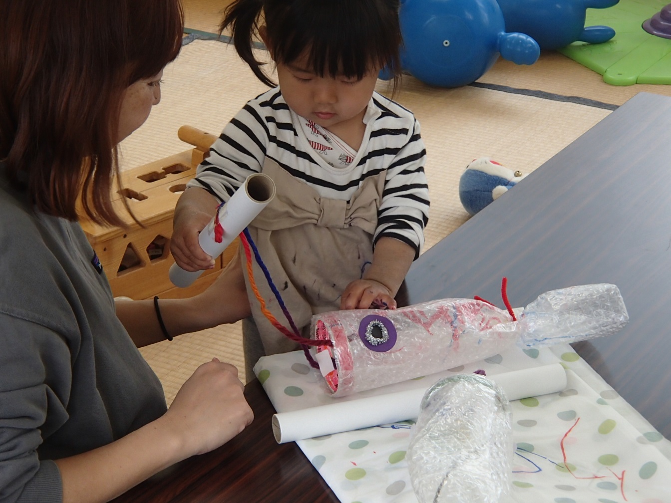 プチプチで鯉のぼり