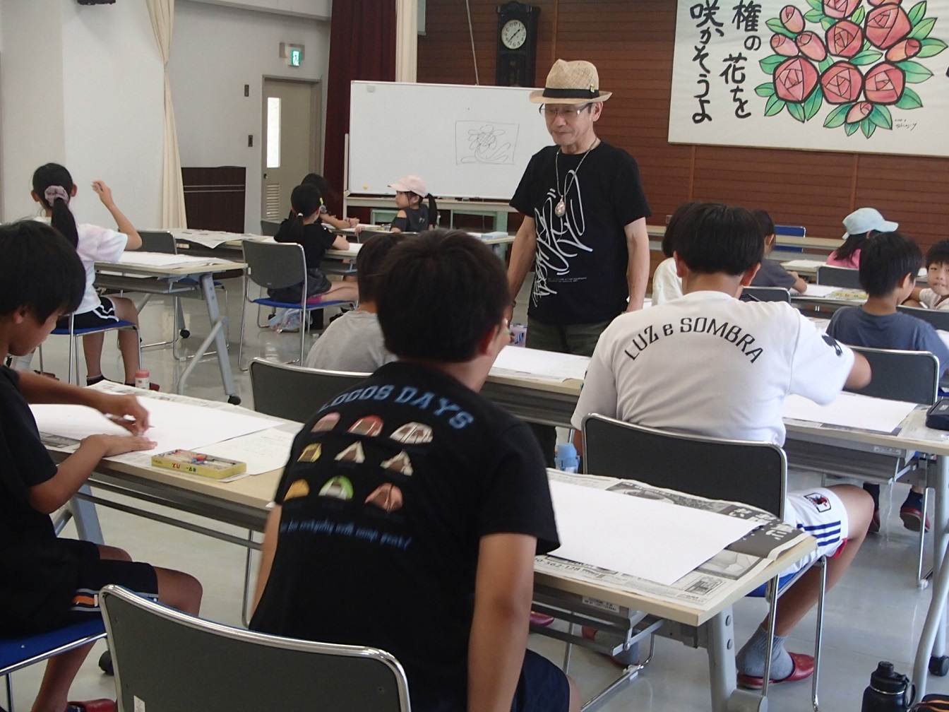 6年度絵画教室、藤原先生