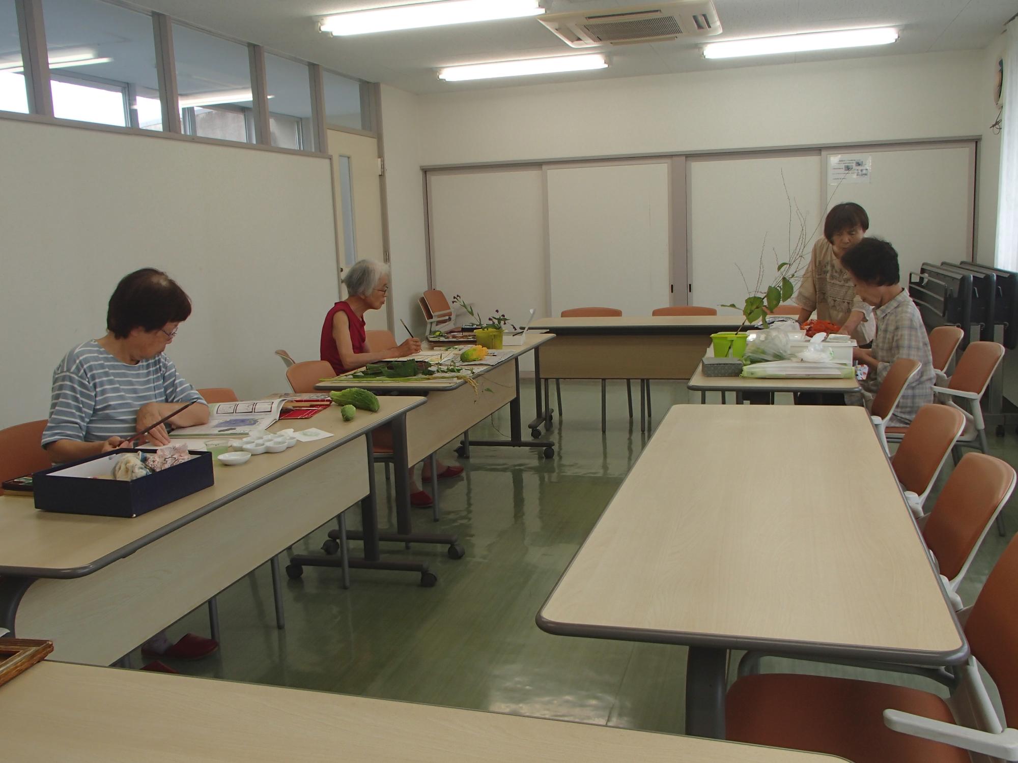 絵手紙講座の様子2023年9月