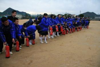 西脇東中防災訓練