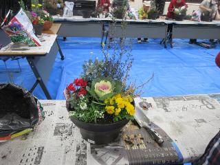 寄せ植え講習会参加者の作品