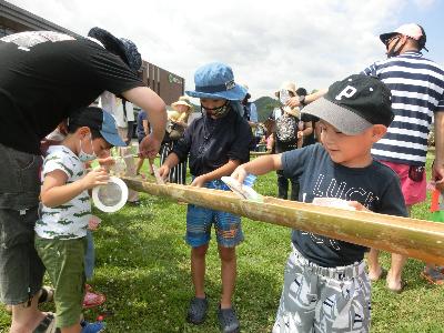ボール掬いをする様子