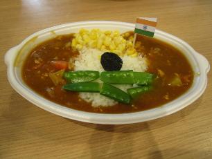 インド国旗をイメージしたカレー